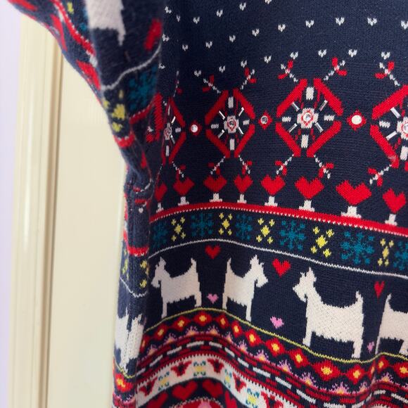 Charter Club Fair Isle Scottie Dog Crewneck Sweater Size XLP Cozy Winter Casual - Picture 8 of 8